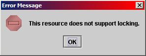Locking not supported